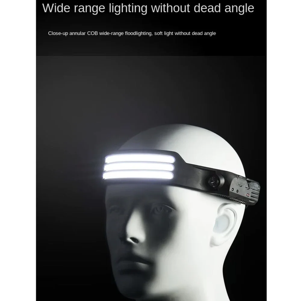 Rechargeable Head lamp light with COB Waterproof Sensor LED Headlamp